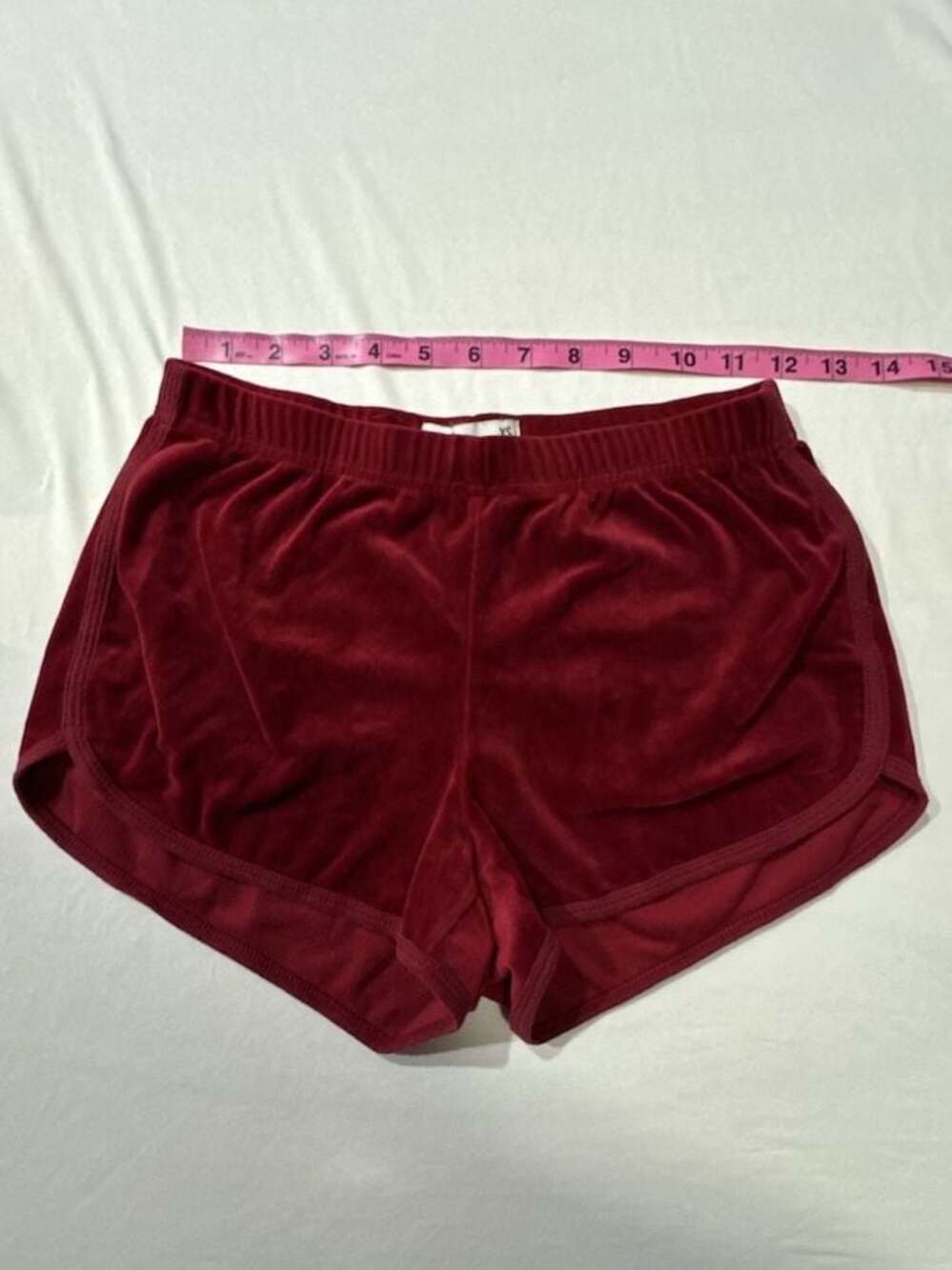 N461 Hollister Women's Red Velour Lounge Shorts Size XS